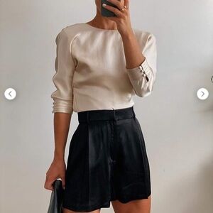 Zara Cream Blouse with Button Detail